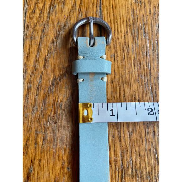 EDDIE BAUER Skinny Light Green Leather Belt w/Whipstitch Accent sz S - Picture 8 of 11